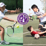 关西学院大学大阪国际学校的学生们打网球、踢足球