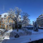 罗森堡学院的冬季雪景