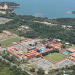文莱遮鲁东国际学校的高空鸟瞰图
